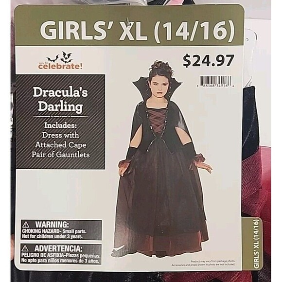 Girls XL (14-16) Halloween Complete Costume Dracula's Darling NEW! - Picture 1 of 4
